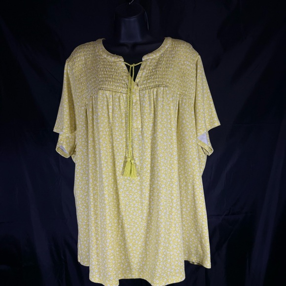Croft & Barrow yellow floral blouse 3X - Picture 11 of 13